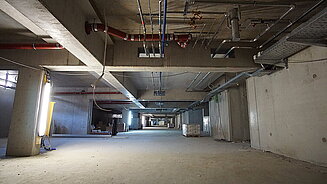 Rohinstallation Tiefgarage TW, HZG, Lüftung, Schmutz.- u. Regenabwasser
