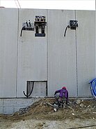 Vorbereitung Heizkreisverteiler in den Betonwänden
