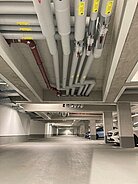 Rohrinstallation Tiefgarage HZG, Wasser, Abwasser